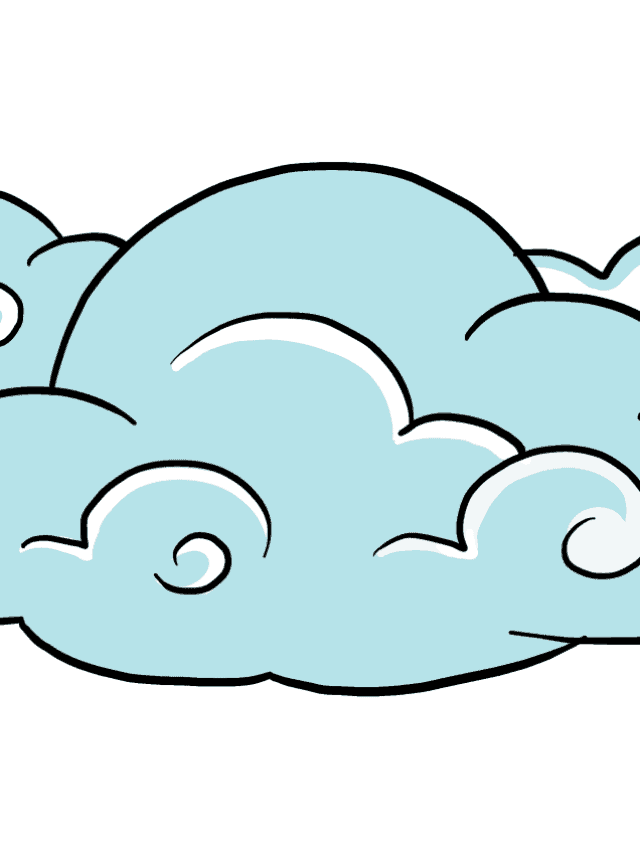 Clouds drawing tutorial - web story - complete