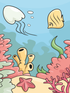 Coral Reef drawing tutorial - web story - complete