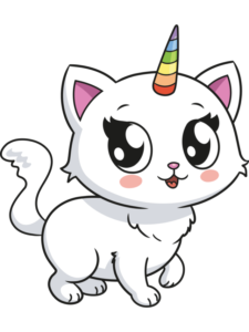 Cute Unicorn Cat drawing tutorial - web story - complete