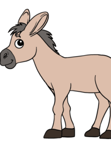 Donkey drawing tutorial - web story - complete