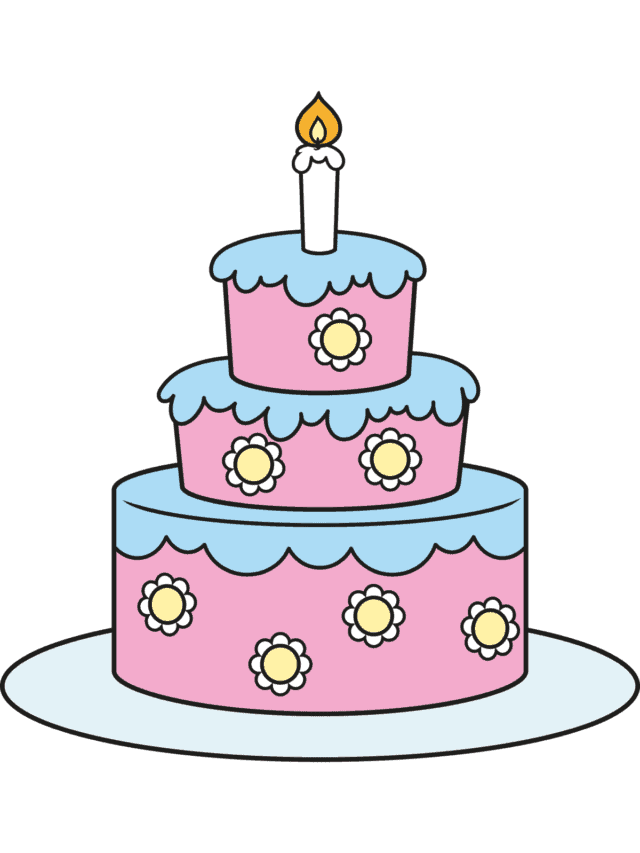 Easy Cartoon Cake drawing tutorial - web story - complete