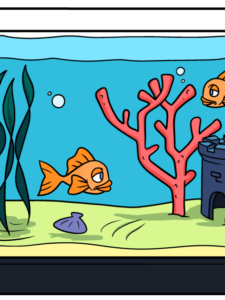 Fish Tank drawing tutorial - web story - complete