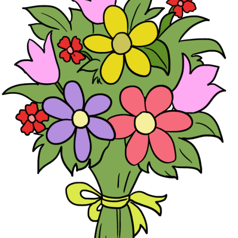 Flower Bouquet drawing tutorial - web story - complete