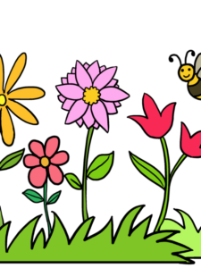 Flower Garden drawing tutorial - web story - complete