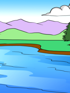 Lake drawing tutorial - web story - complete