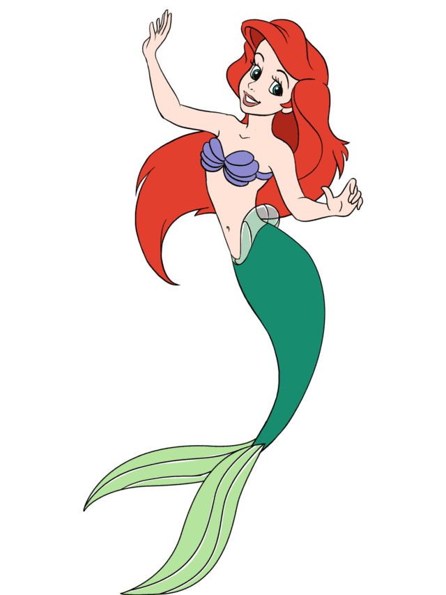 Mermaid Ariel drawing tutorial - web story - complete