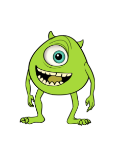 Mike Wazowski from Monsters Inc drawing tutorial - web story - complete