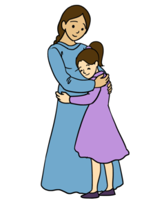 Mother Hugging a Daughter drawing tutorial - web story - complete