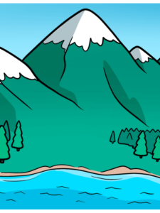 Mountains drawing tutorial - web story - complete