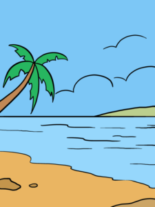 Ocean drawing tutorial - web story - complete
