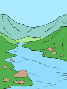 River drawing tutorial - web story - complete