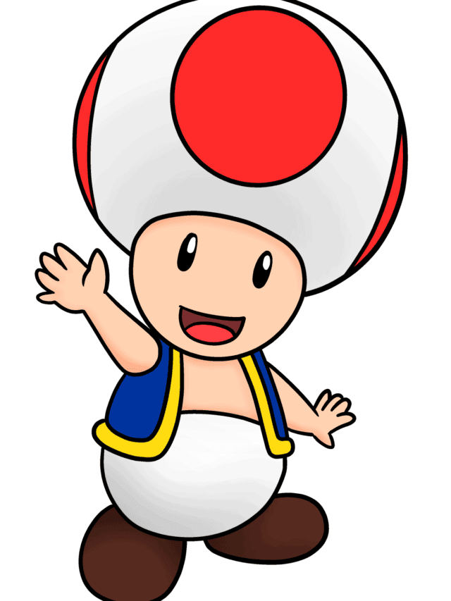 Toad from Mario drawing tutorial - web story - complete