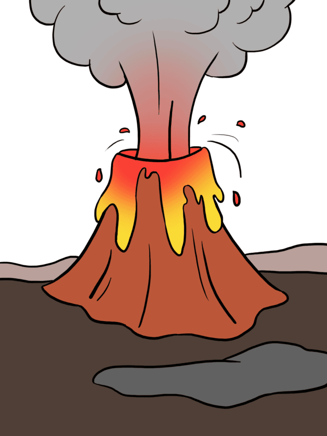 Volcano drawing tutorial - web story - complete