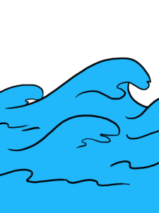 Waves drawing tutorial - web story - complete