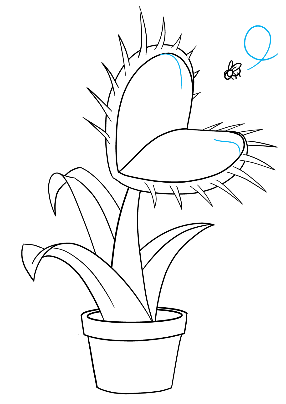How To Draw A Venus Fly Trap Step By Step