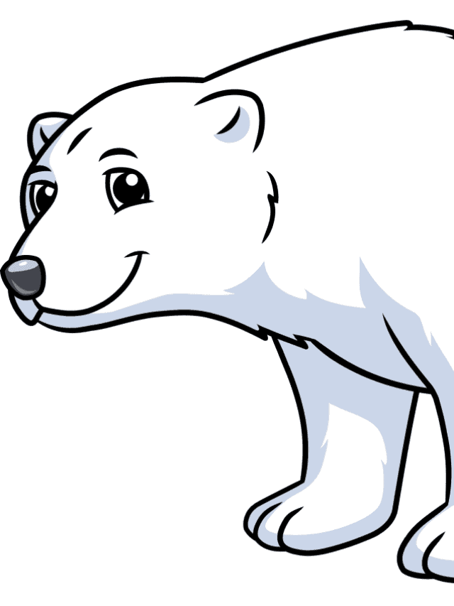 Cartoon Polar Bear drawing tutorial - web story - complete