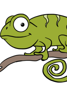 Chameleon drawing tutorial - web story - complete