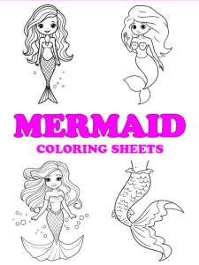 Free printable mermaid coloring pages - pinterest image