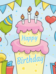 Happy Birthday Card drawing tutorial - web story - complete