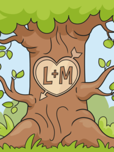 Heart Carved in Tree drawing tutorial - web story - complete