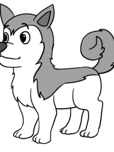 Husky drawing tutorial - web story - complete