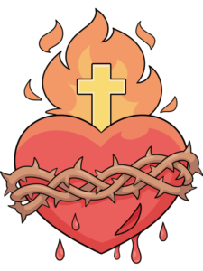 Sacred Heart drawing tutorial - web story - complete