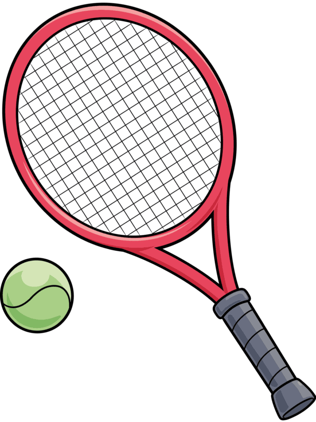 Tennis Racket and Ball drawing tutorial - web story - complete