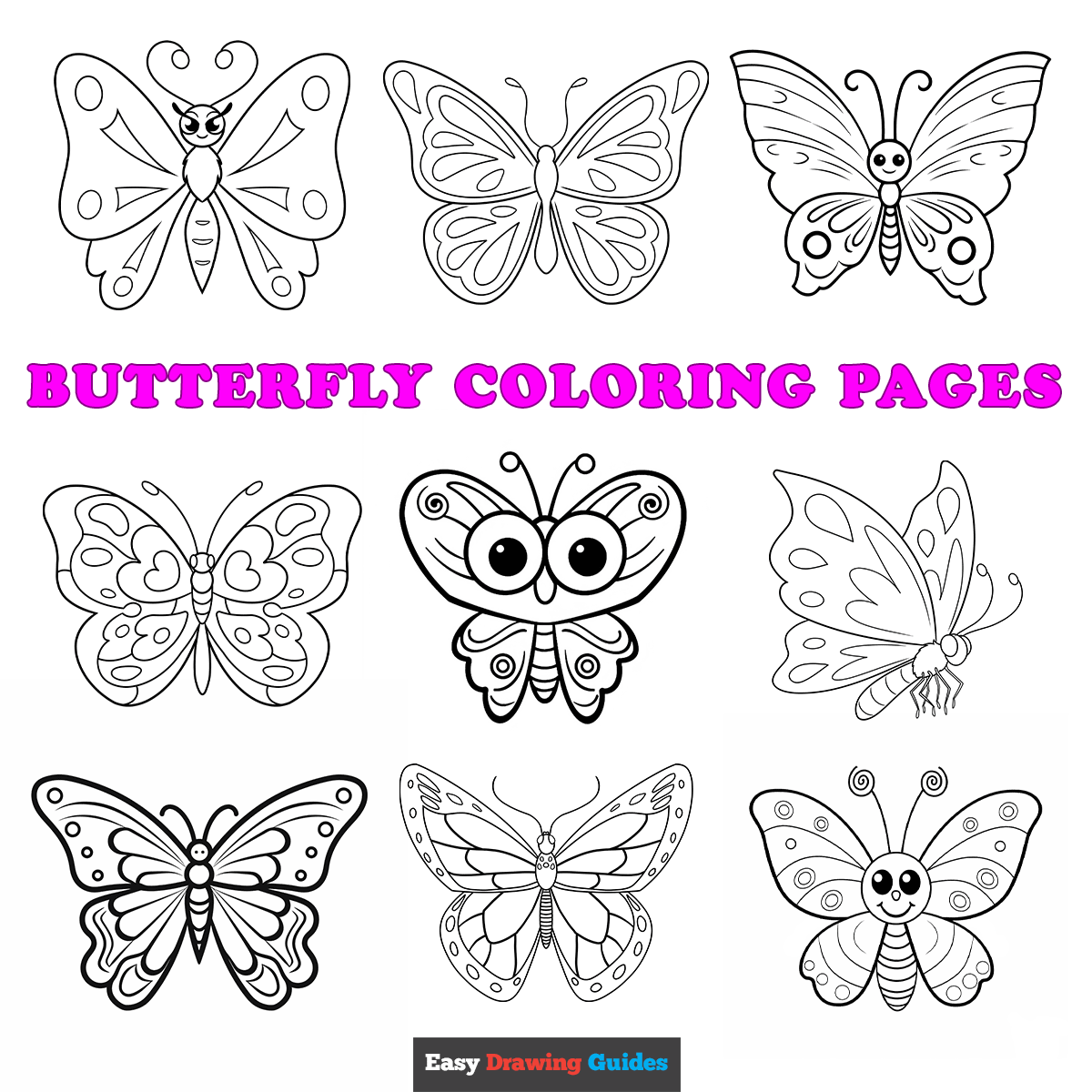 Free printable butterfly coloring sheets - featured image
