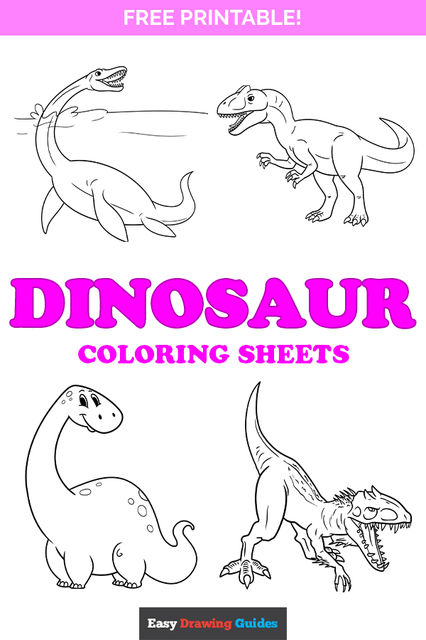 Free Dinosaur Coloring Pages Pinterest Image