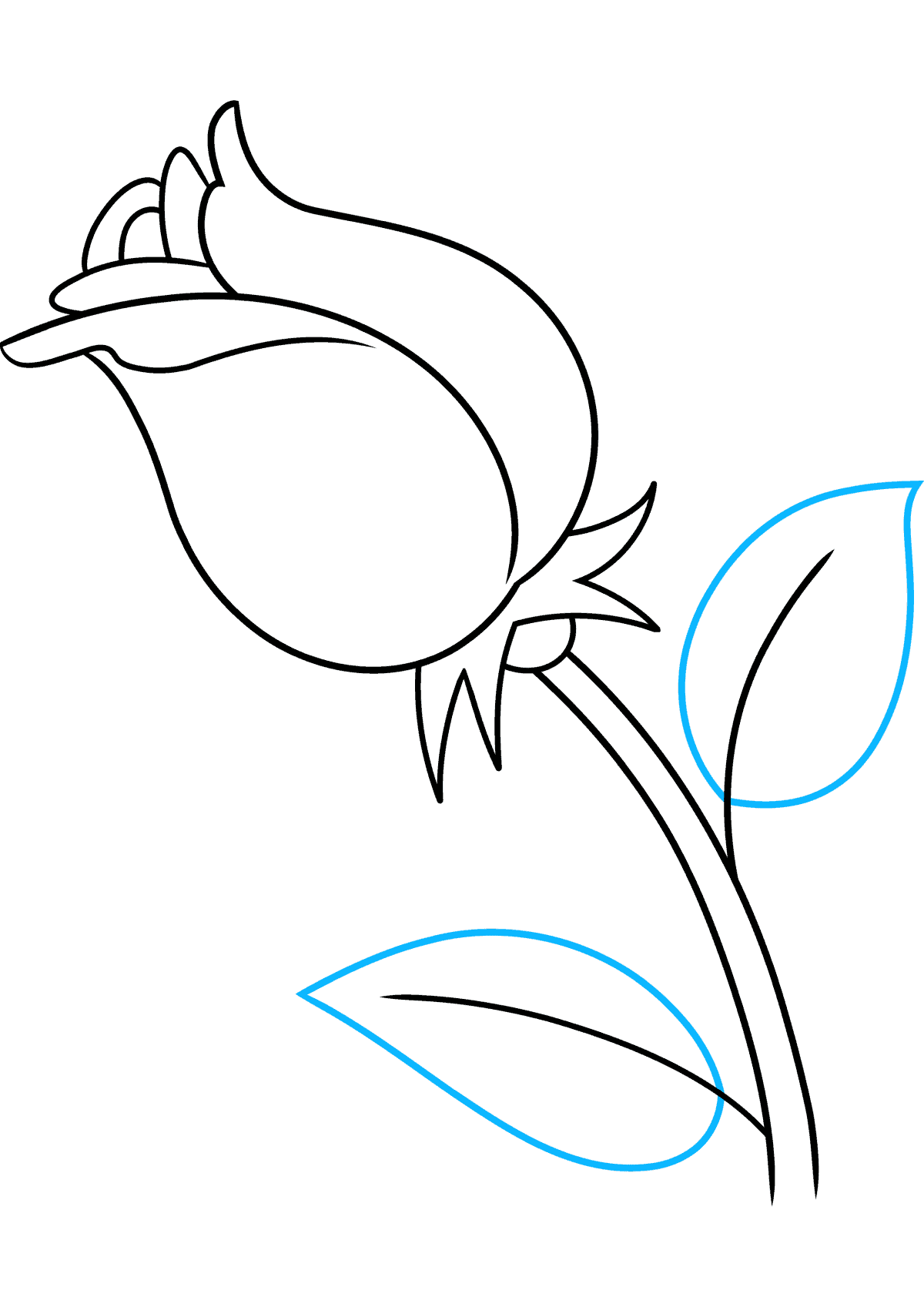 simple rose drawing for kids
