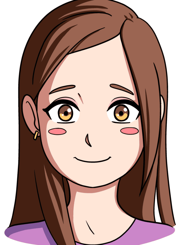 Cute Anime Girl's Head and Face drawing tutorial - web story - complete