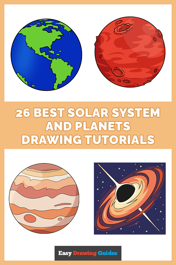 26 Best Solar System and Planets Drawing Tutorials Pinterest Image