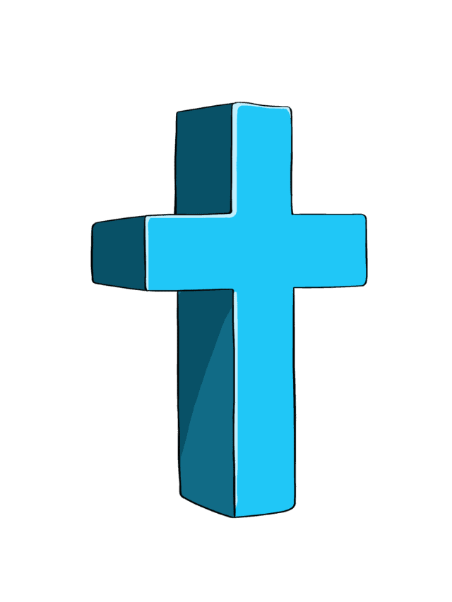 3D Cross drawing tutorial - web story - complete