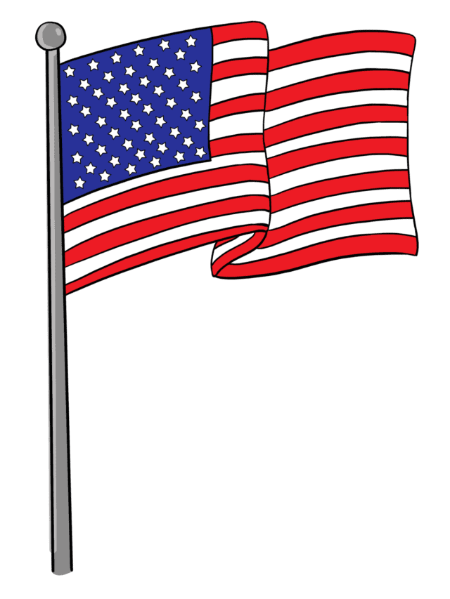 American Flag drawing tutorial - web story - complete