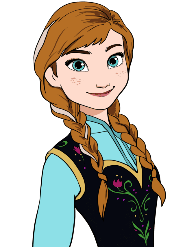 Anna from Frozen drawing tutorial - web story - complete