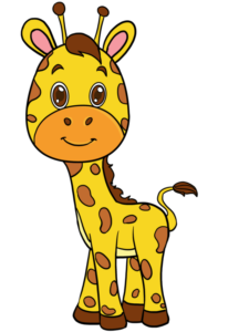 Baby Giraffe drawing tutorial - web story - complete