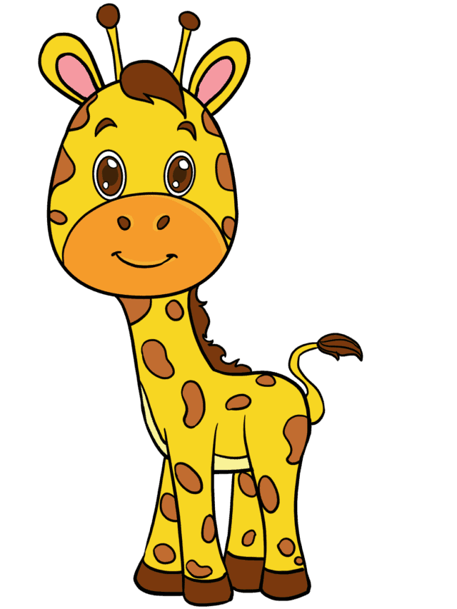 Baby Giraffe drawing tutorial - web story - complete