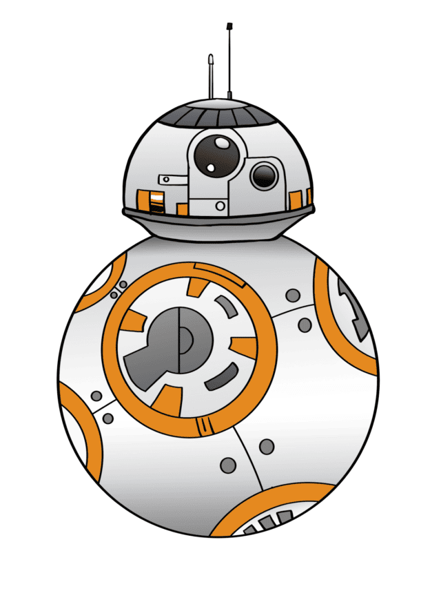 BB8 from Star Wars drawing tutorial - web story - complete