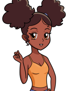 Black Anime Girl drawing tutorial - web story - complete