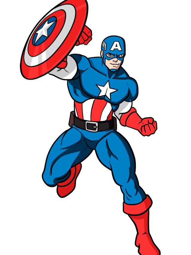 Captain America drawing tutorial - web story - complete