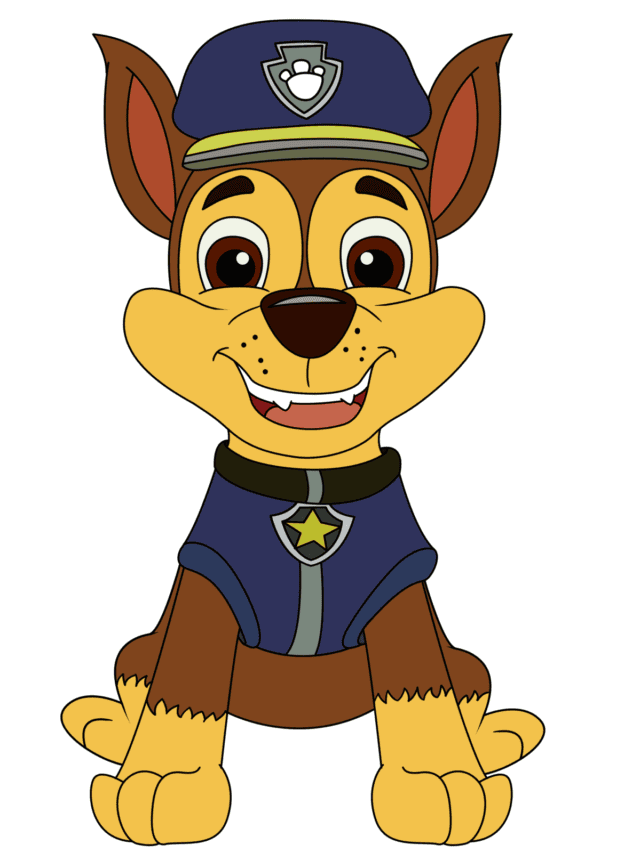Chase from Paw Patrol drawing tutorial - web story - complete