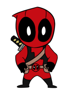 Chibi Deadpool drawing tutorial - web story - complete