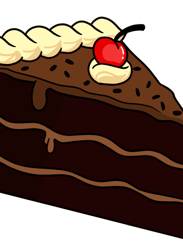 Chocolate Cake drawing tutorial - web story - complete