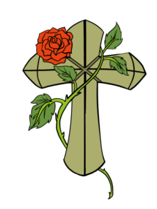Cross with a Rose drawing tutorial - web story - complete