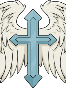 Cross with Wings drawing tutorial - web story - complete