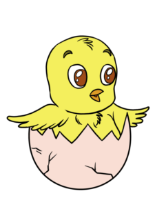 Easter Chick drawing tutorial - web story - complete