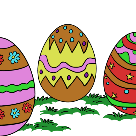 Easter Eggs drawing tutorial - web story - complete