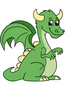 Easy Cartoon Dragon drawing tutorial - web story - complete
