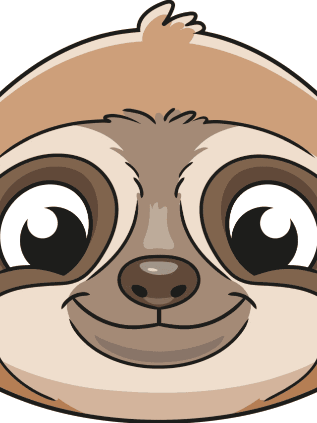 Easy Sloth Face drawing tutorial - web story - complete