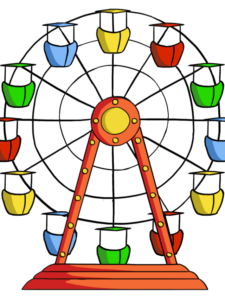Ferris Wheel drawing tutorial - web story - complete